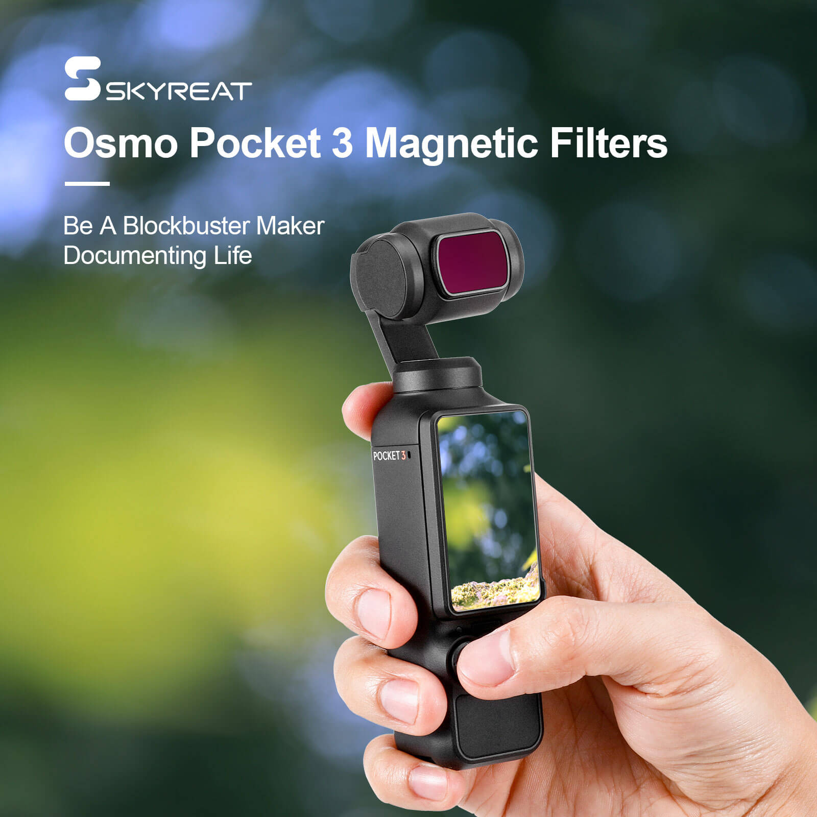 Skyreat ND Filters Set for DJI Osmo Pocket 3 Creator Combo Accessories -6  Pack (CPL/ND8/ND16/ND32/ND64/ND128)